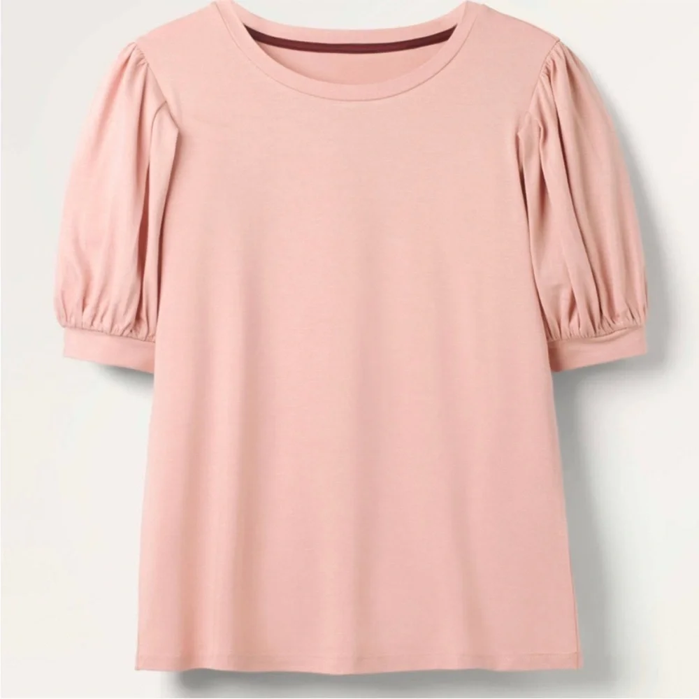 Boden Pink Puff-Sleeve Tee